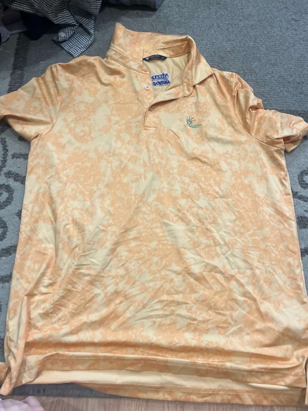 Levelwear golf  Men's Orange Tie-Dye Polo Shirt